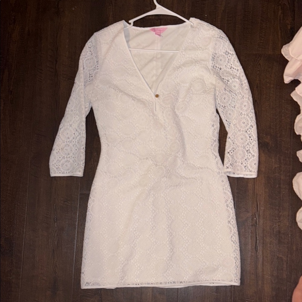 Lilly Pulitzer White Lace Long Sleeve Dress